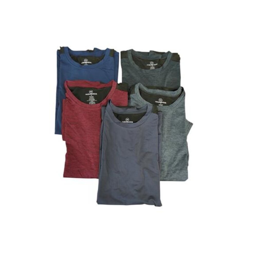 Men’s 5-Pack Active Quick Dry Fit Athletic Workout  Crew Neck T Shirts S